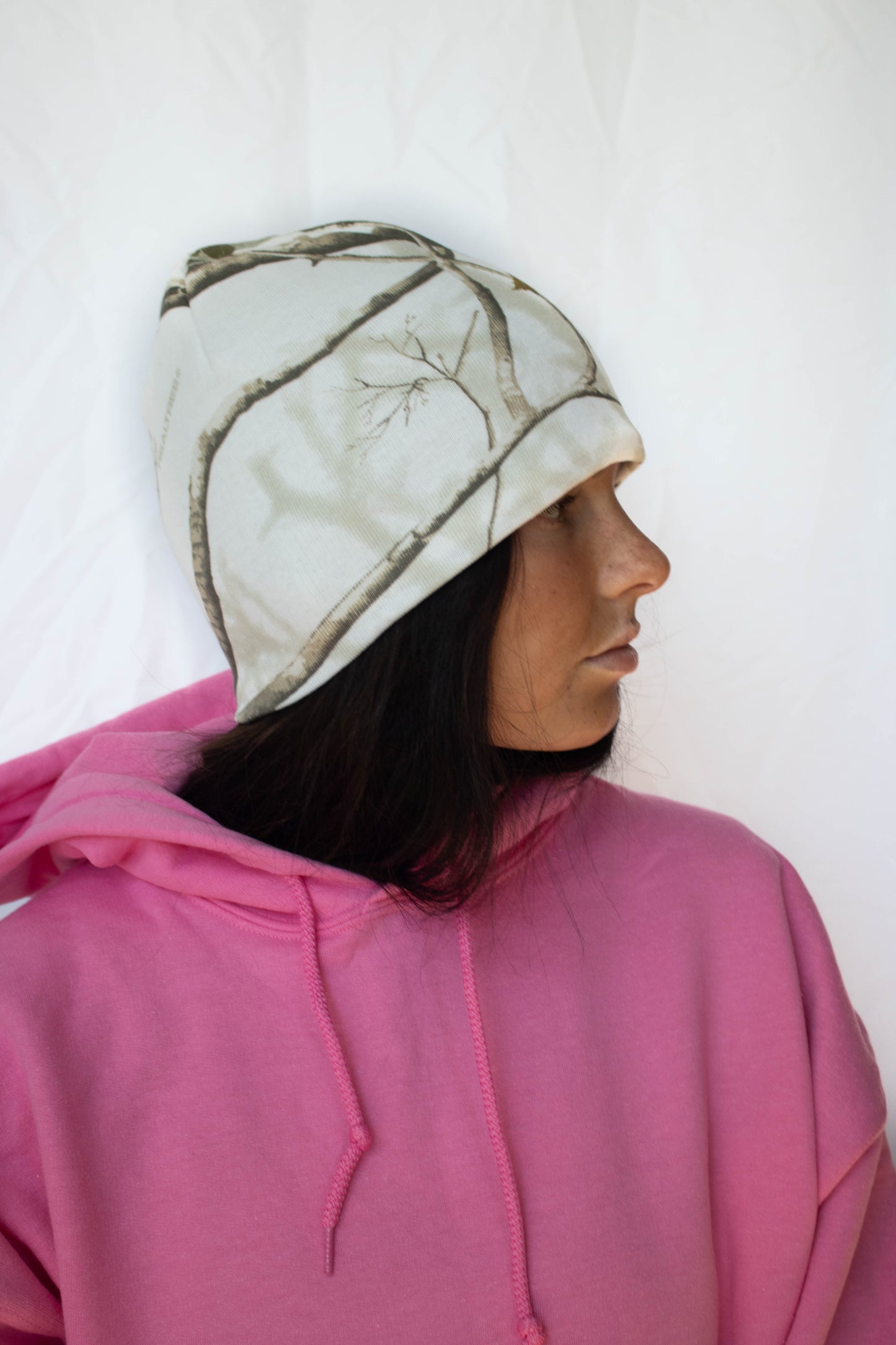 Pink camo beanie