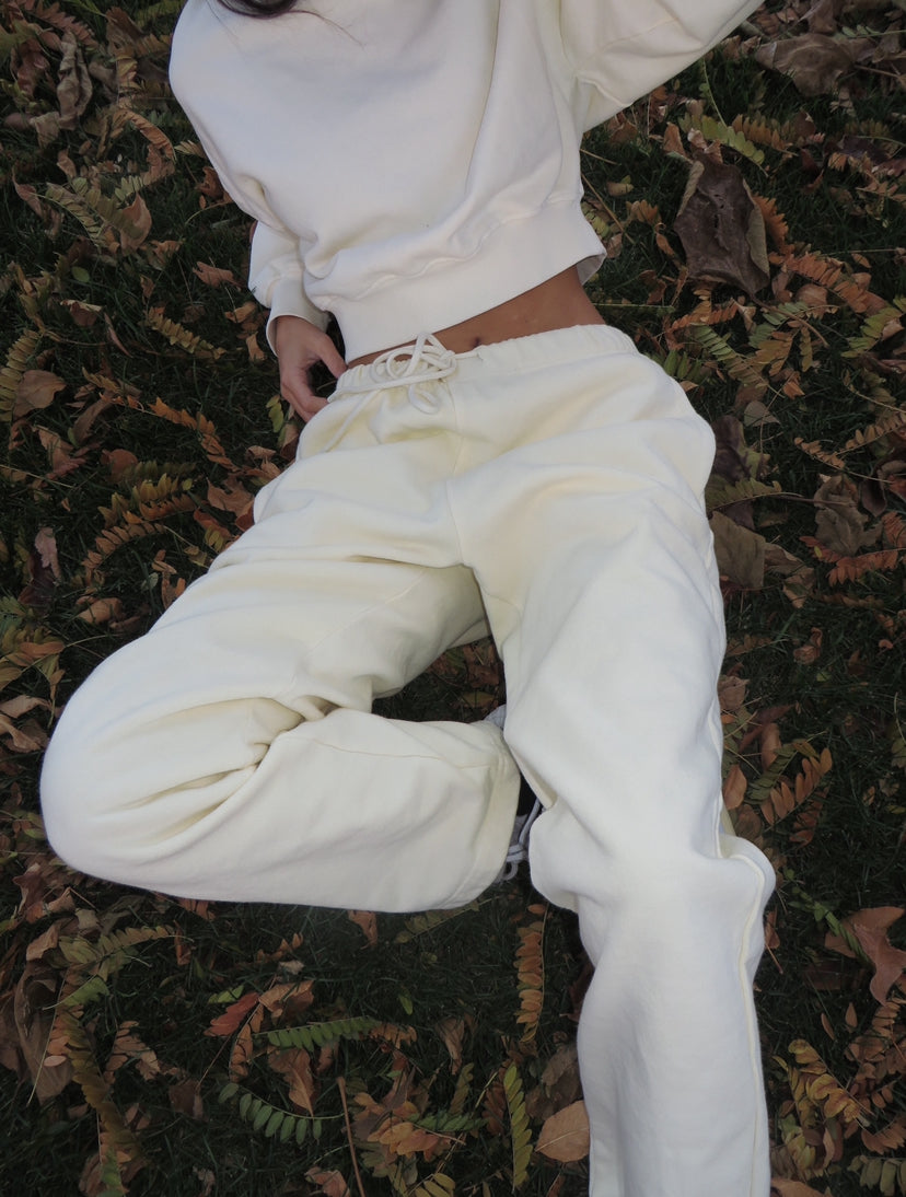 butter yellow sweat set bottoms