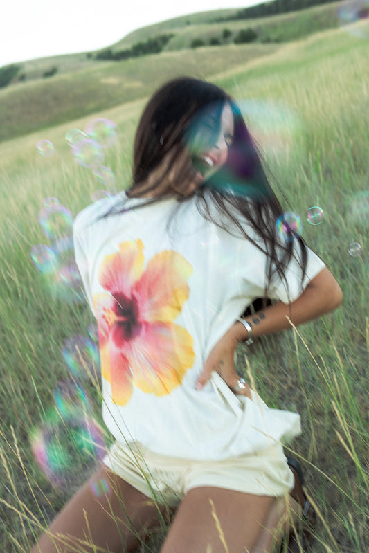 A Hibiscus flower tee