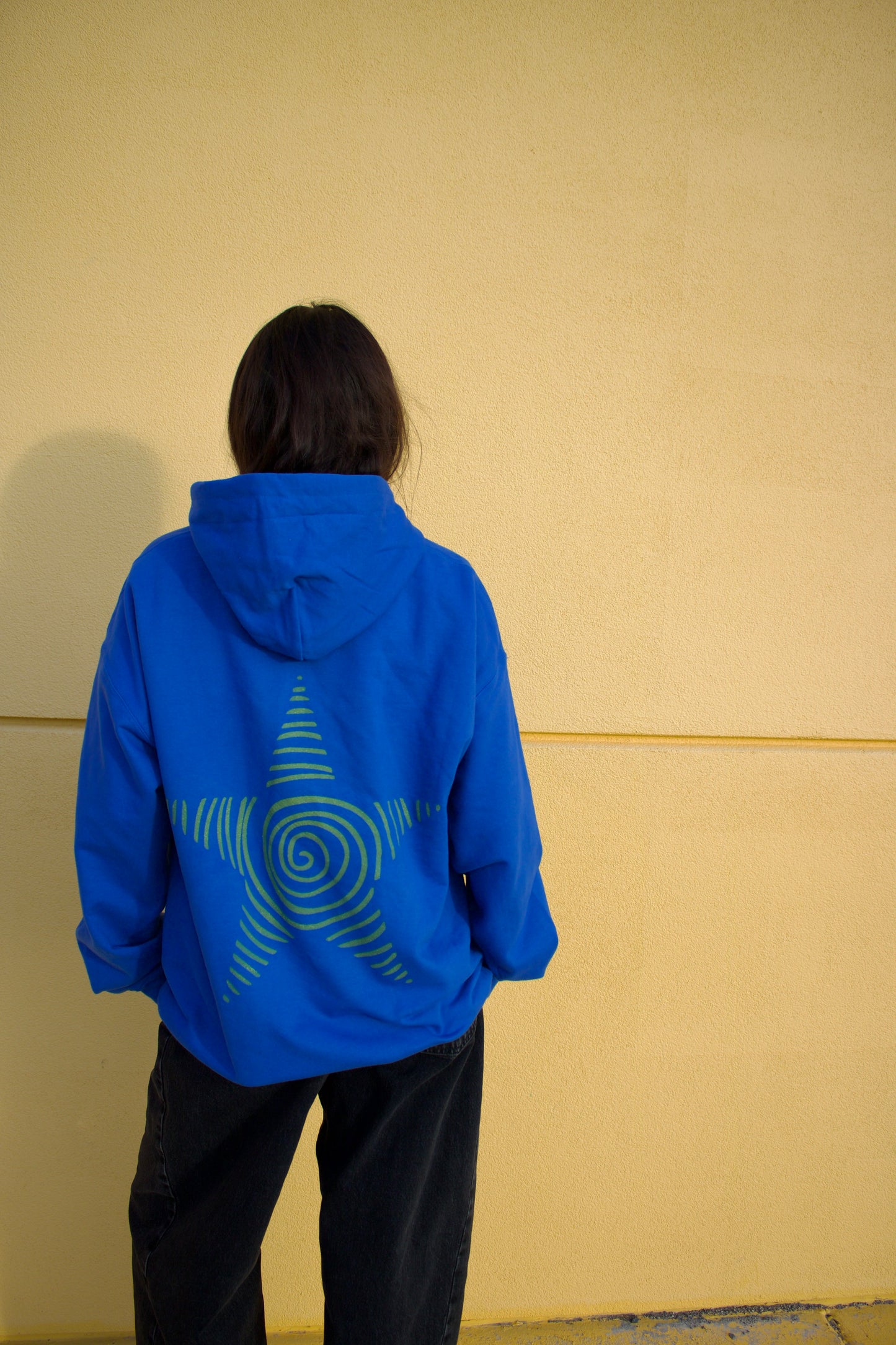 Blue/yellow spiral star hoodie