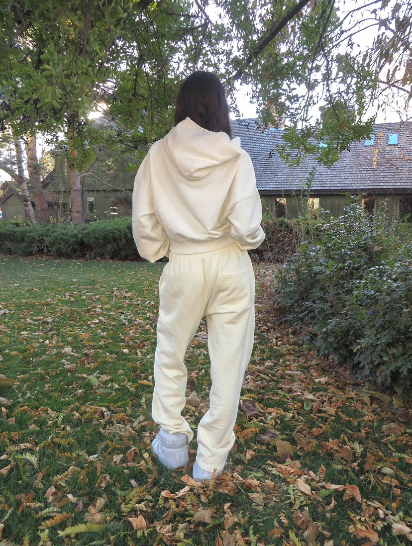 butter yellow sweat set hoodie